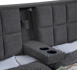 Dreux Upholstered Queen Panel Platform Bed Cream