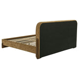 Baldacci Upholstered Eastern King Platform Bed Curry and Walnut | Yellow | Walnut | 315954KE