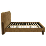 Baldacci Upholstered Eastern King Platform Bed Curry and Walnut | Yellow | Walnut | 315954KE