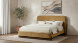 Baldacci Upholstered California King Platform Bed Curry and Walnut | Yellow | Walnut | 315954KW