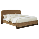Baldacci Upholstered California King Platform Bed Curry and Walnut | Yellow | Walnut | 315954KW