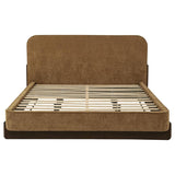 Baldacci Upholstered California King Platform Bed Curry and Walnut | Yellow | Walnut | 315954KW
