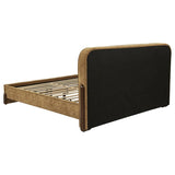 Baldacci Upholstered California King Platform Bed Curry and Walnut | Yellow | Walnut | 315954KW
