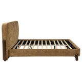 Baldacci Upholstered California King Platform Bed Curry and Walnut | Yellow | Walnut | 315954KW