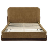 Baldacci Upholstered Queen Platform Bed Curry and Walnut | Queen | Yellow | Walnut | 315954Q