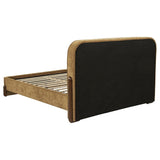 Baldacci Upholstered Queen Platform Bed Curry and Walnut | Queen | Yellow | Walnut | 315954Q
