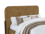 Baldacci Upholstered Queen Platform Bed Curry and Walnut | Queen | Yellow | Walnut | 315954Q