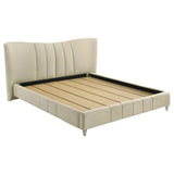 Evelyn Upholstered Eastern King Panel Platform Bed Ivory | Ivory | 315956KE
