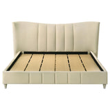 Evelyn Upholstered Eastern King Panel Platform Bed Ivory | Ivory | 315956KE