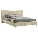 Evelyn Upholstered Eastern King Panel Platform Bed Ivory | Ivory | 315956KE
