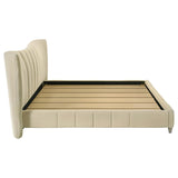 Evelyn Upholstered Eastern King Panel Platform Bed Ivory | Ivory | 315956KE
