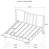 Evelyn Upholstered Eastern King Panel Platform Bed Ivory | Ivory | 315956KE
