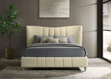 Evelyn Upholstered Queen Panel Platform Bed Ivory | Queen | Ivory | 315956Q