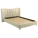 Evelyn Upholstered Queen Panel Platform Bed Ivory | Queen | Ivory | 315956Q