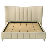 Evelyn Upholstered Queen Panel Platform Bed Ivory | Queen | Ivory | 315956Q