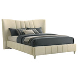 Evelyn Upholstered Queen Panel Platform Bed Ivory | Queen | Ivory | 315956Q