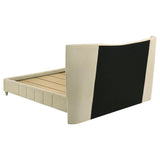 Evelyn Upholstered Queen Panel Platform Bed Ivory | Queen | Ivory | 315956Q