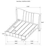 Evelyn Upholstered Queen Panel Platform Bed Ivory | Queen | Ivory | 315956Q