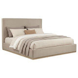 Knox Eastern King Fabric Upholstered Platform Bed Khaki | Beige | Khaki | 315959KE