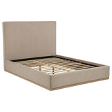 Knox Queen Fabric Upholstered Platform Bed Khaki | Queen | Beige | Khaki | 315959Q