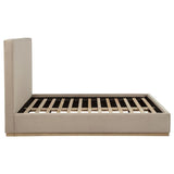 Knox Queen Fabric Upholstered Platform Bed Khaki | Queen | Beige | Khaki | 315959Q