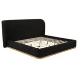 Blaire Upholstered Eastern King Wingback Platform Bed Black | Black | 315967BLKKE