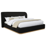 Blaire Upholstered Eastern King Wingback Platform Bed Black | Black | 315967BLKKE