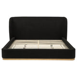 Blaire Upholstered Eastern King Wingback Platform Bed Black | Black | 315967BLKKE