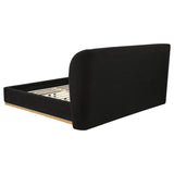 Blaire Upholstered Eastern King Wingback Platform Bed Black | Black | 315967BLKKE