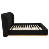 Blaire Upholstered Eastern King Wingback Platform Bed Black | Black | 315967BLKKE