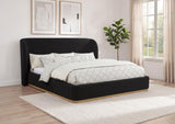 Blaire Upholstered Wingback Platform Bed Black