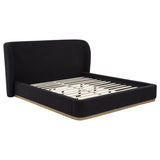 Blaire Upholstered California King Wingback Platform Bed Black | Black | 315967BLKKW