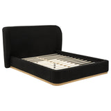 Blaire Upholstered Queen Wingback Platform Bed Black | Queen | Black | 315967BLKQ