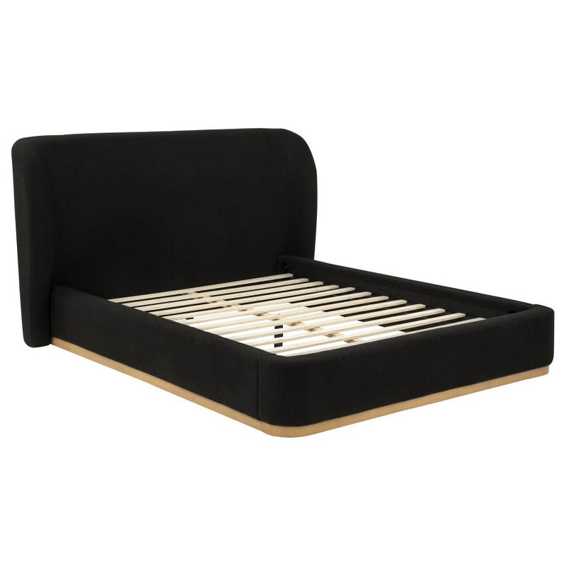 Blaire Upholstered Wingback Platform Bed Black