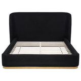 Blaire Upholstered Queen Wingback Platform Bed Black | Queen | Black | 315967BLKQ