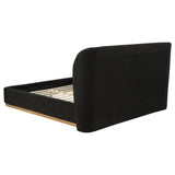 Blaire Upholstered Queen Wingback Platform Bed Black | Queen | Black | 315967BLKQ