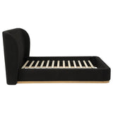 Blaire Upholstered Queen Wingback Platform Bed Black | Queen | Black | 315967BLKQ