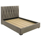 Delsea Upholstered Queen Panel Platform Bed Light Brown | Queen | Brown | Light Brown | 315975Q