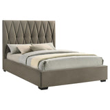 Delsea Upholstered Queen Panel Platform Bed Light Brown | Queen | Brown | Light Brown | 315975Q