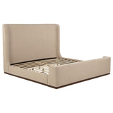Nala Eastern King Fabric Upholstered Platform Bed Tan | Beige | Tan | 315978KE