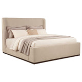 Nala Eastern King Fabric Upholstered Platform Bed Tan | Beige | Tan | 315978KE