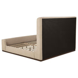 Nala Eastern King Fabric Upholstered Platform Bed Tan | Beige | Tan | 315978KE
