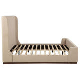 Nala Eastern King Fabric Upholstered Platform Bed Tan | Beige | Tan | 315978KE
