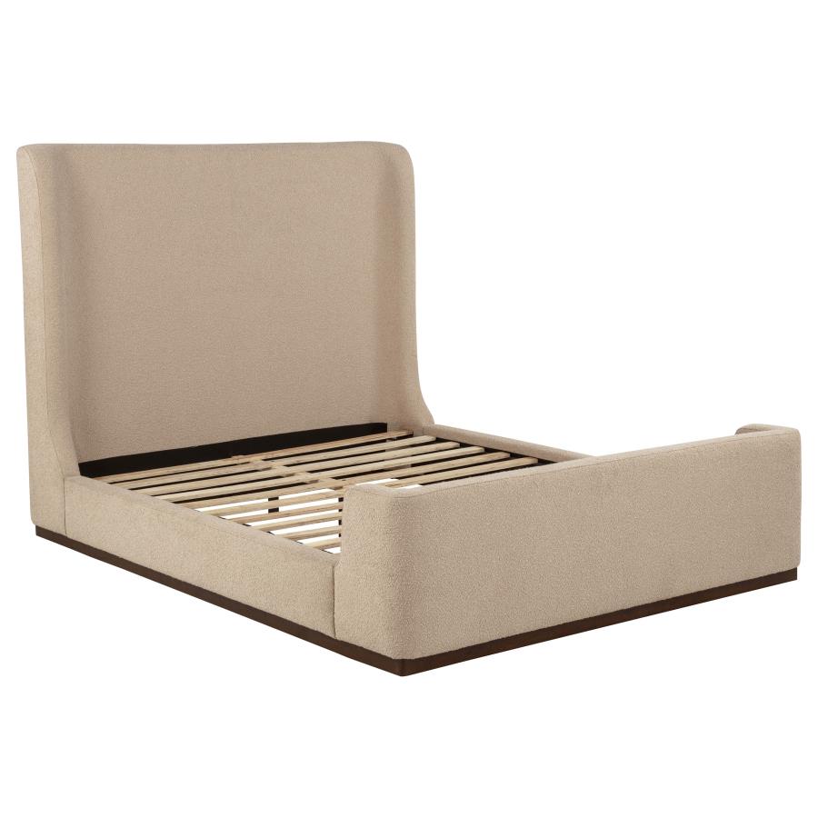 Nala Queen Fabric Upholstered Platform Bed Tan | Queen | Beige | Tan | 315978Q