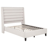 Leslie Upholstered Tufted Full Wingback Platform Bed Beige | Full | Beige | 315983F