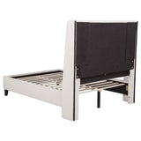 Leslie Upholstered Tufted Full Wingback Platform Bed Beige | Full | Beige | 315983F