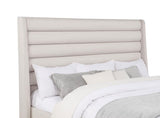Leslie Upholstered Tufted Eastern King Wingback Platform Bed Beige | Beige | 315983KE