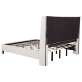 Leslie Upholstered Tufted California King Wingback Platform Bed Beige | Beige | 315983KW