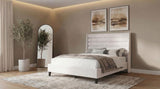 Leslie Upholstered Tufted Wingback Platform Bed Beige