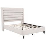 Leslie Upholstered Tufted Queen Wingback Platform Bed Beige | Beige | 315983Q
